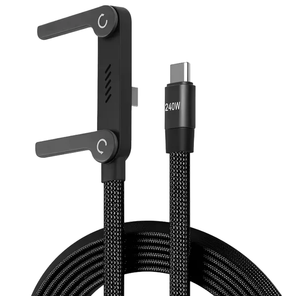 2-in-1 Invisible Holder Charger Cable with Stand - 240W Fast Charging